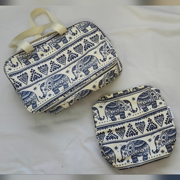 Narwey Set of Two Toiletry Bags Featuring Elephant Design - Picture 10 of 11